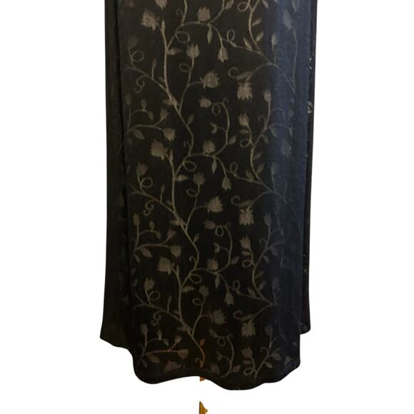 Saint Tropez West VTG Dress SZ 8 Sheer Overlay Lace Floral Black Sleeveless USA - Picture 5 of 10